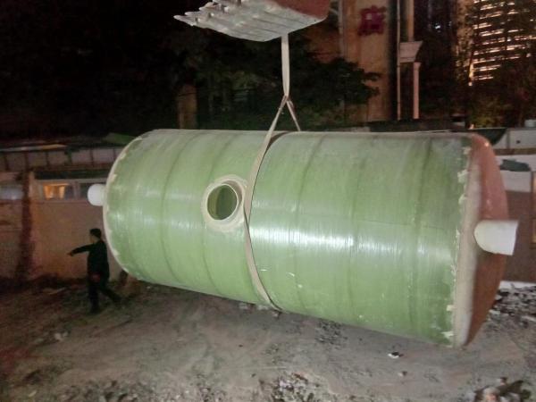 新界资阳市外环路凯旋国际化粪池安装现场